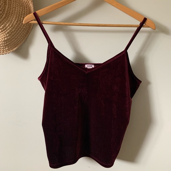 Burgundy Velvet Tank Top - Picture 3 of 5